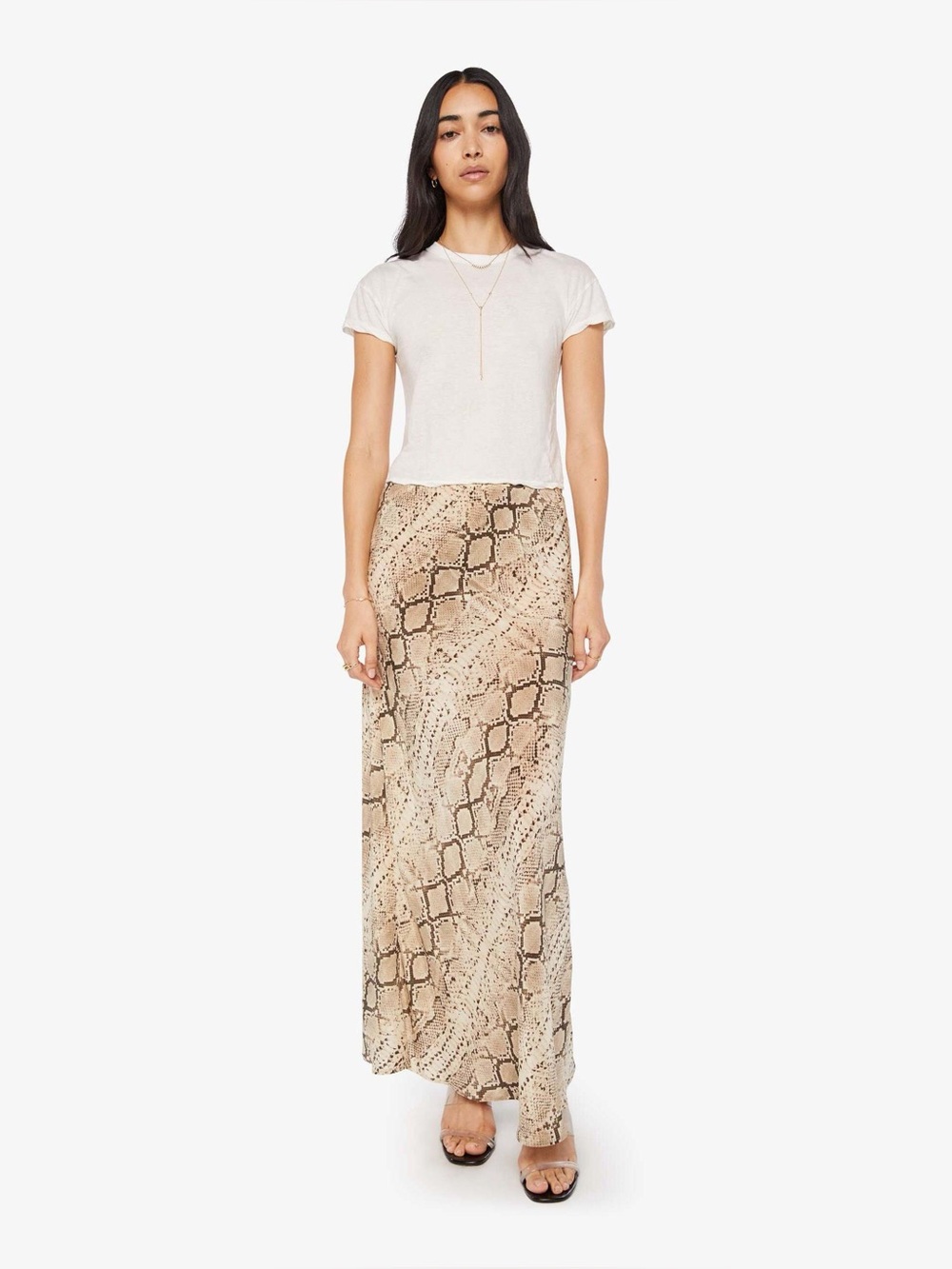 SPRWMN Snakeskin Print Maxi Skirt